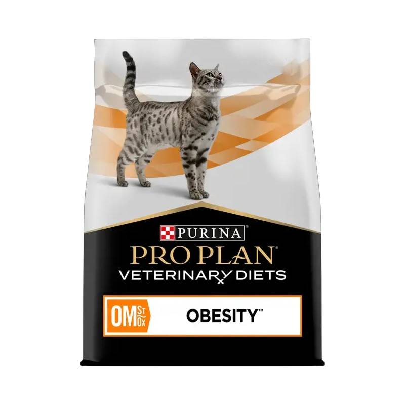 Purina Pro Plan Veterinary Diets OM Obesity Dry Cat Food for weight management in cats.