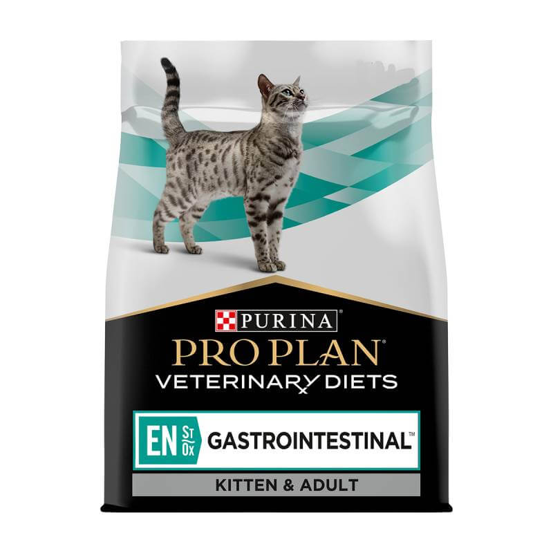 Bag of Purina Pro Plan Feline EN Gastrointestinal cat food for cats.