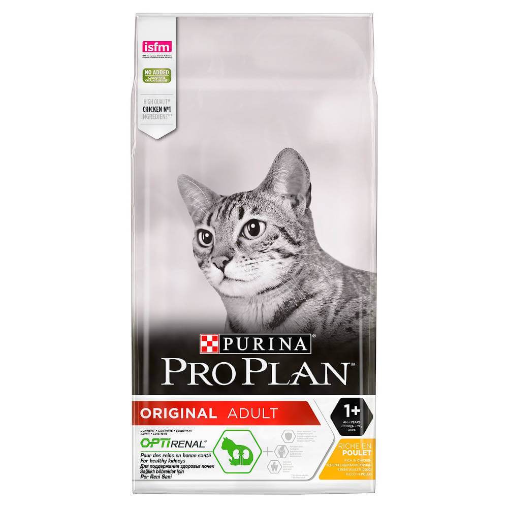 Bag of Purina Pro Plan Original Adult Opti Renal Chicken cat food, by Purina.