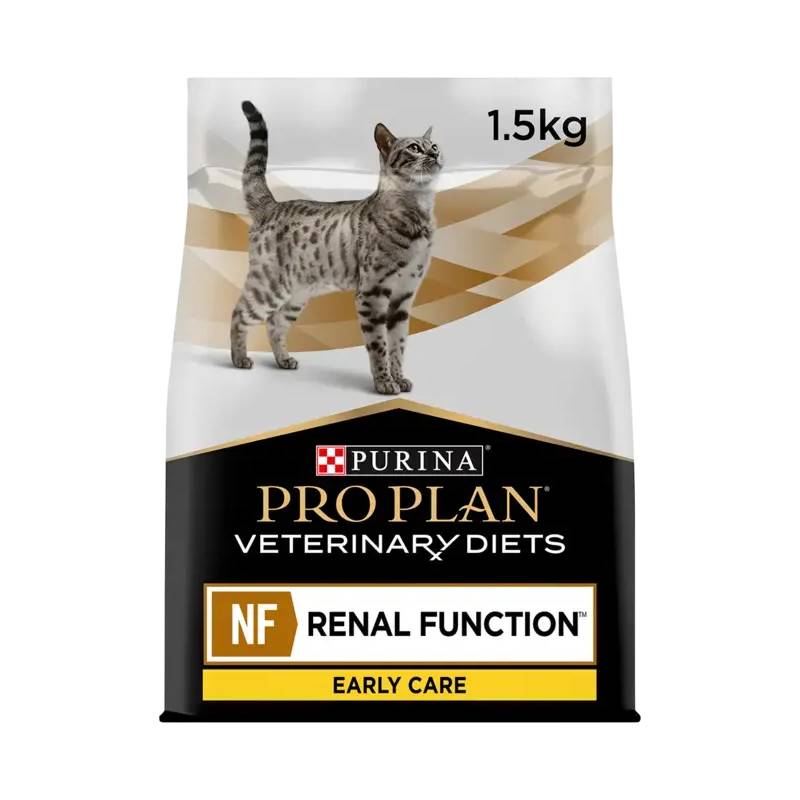 Purina Pro Plan Vetinary Diets NF Renal Chicken Cat Food 1.5kg for cats with kidney issues.