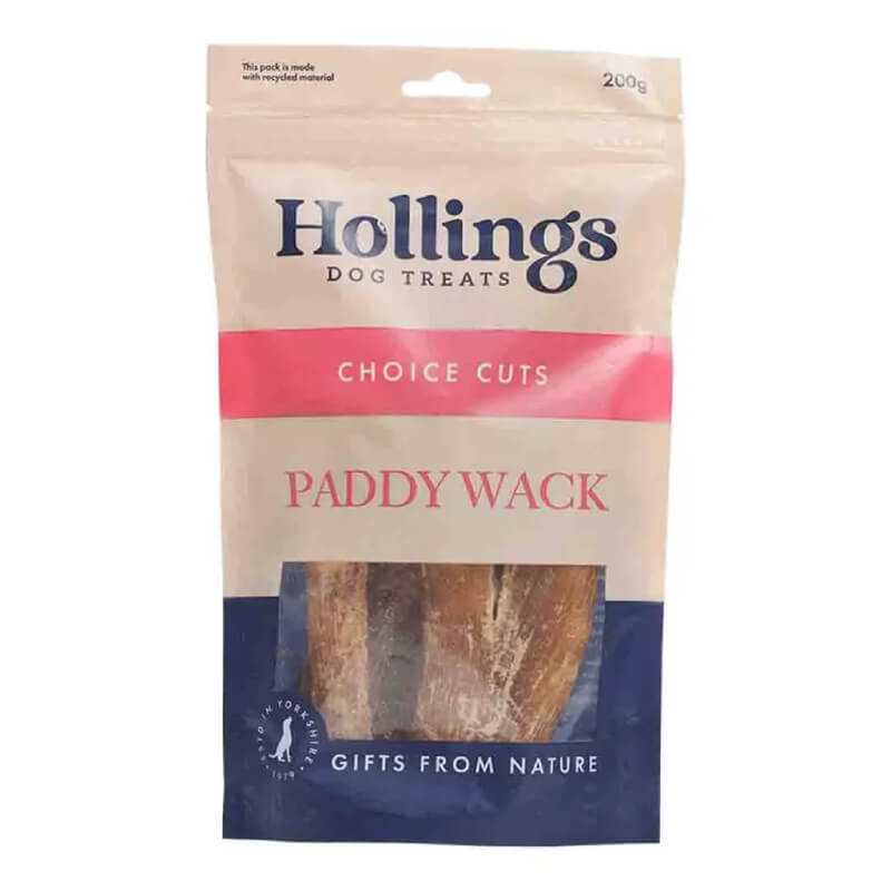 Hollings Paddywack 200g dog treats, Choice Cuts, made from British beef.