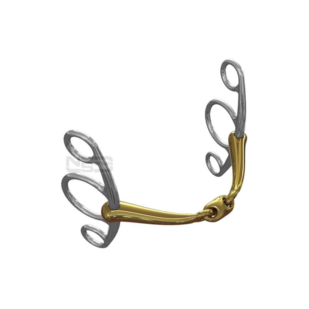 Neue Schule Tranz Lozenge Jumper 16mm horse bit with multiple rings and a jointed mouthpiece.