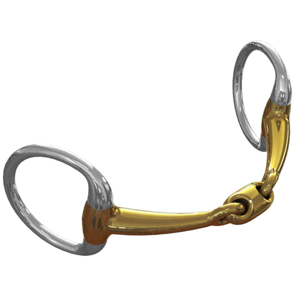 Neue Schule Pony Tranz Angled Lozenge Eggbutt 4½" 10mm jointed bit with two large rings.