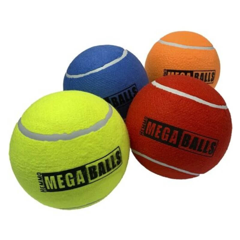 Dog &amp; Co Mega Tennis Ball Assorted 9", set of 4 colors—fun large toy for your dog.