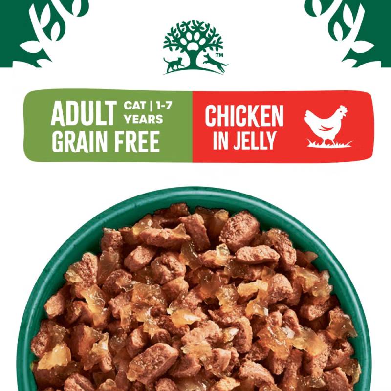 James Wellbeloved Grain Free Chicken Wet Cat Food, Adult 1-7 yrs, 85g pouch.