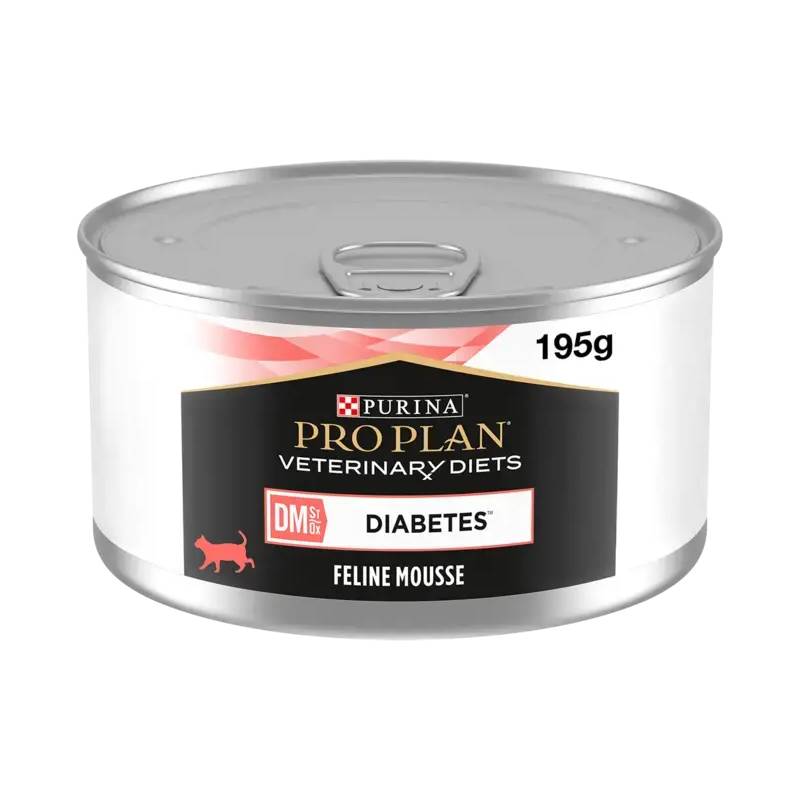 Purina Pro Plan Vetinary Diets DM 195g mousse, wet cat food for diabetic cats.