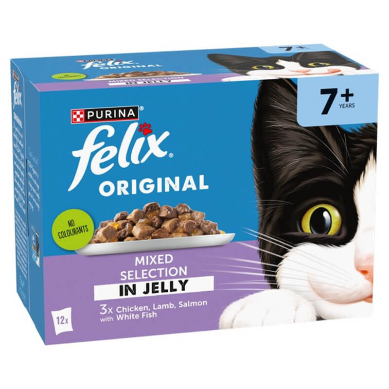 Felix Original Senior 7+ Mixed Selection in Gravy Wet Cat Food 12x85g-Pet n Pony-Felix