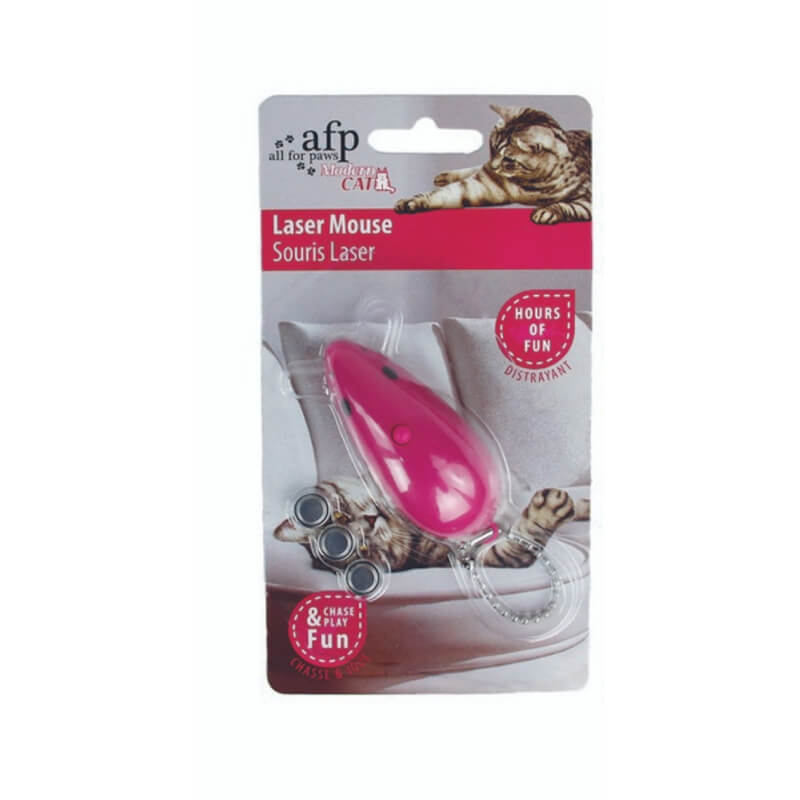 All For Paws AFP Modern Cat Laser Mouse—an interactive cat exercise toy in packaging.