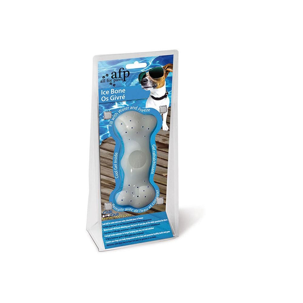 All For Paws Chill Out Ice Bone dog chew toy, bone-shaped by All For Paws.