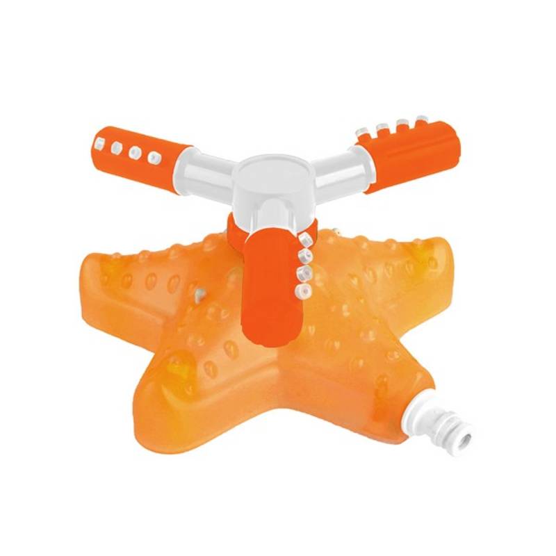 All For Paws Chill Out Starfish Sprinkler with three rotating arms and water spray holes.