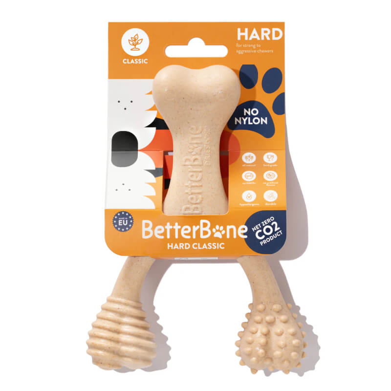 Durable Betterbone Hard Classic Large chew toy for aggressive chewers, shaped like a bone.