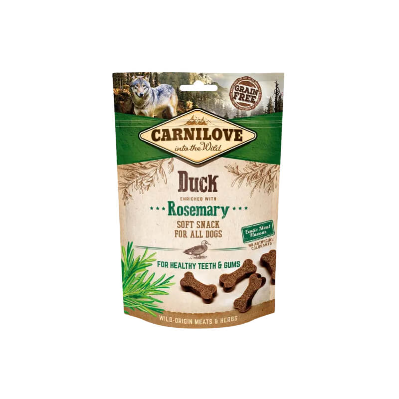 Carnilove Duck with Rosemary Soft Dog Treats 200g, grain-free for healthy teeth &amp; gums.
