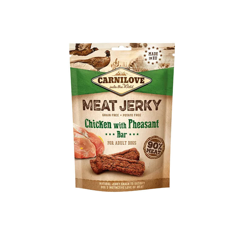 Carnilove Chicken with Pheasant Bar Meat Jerky Dog Treats 100g