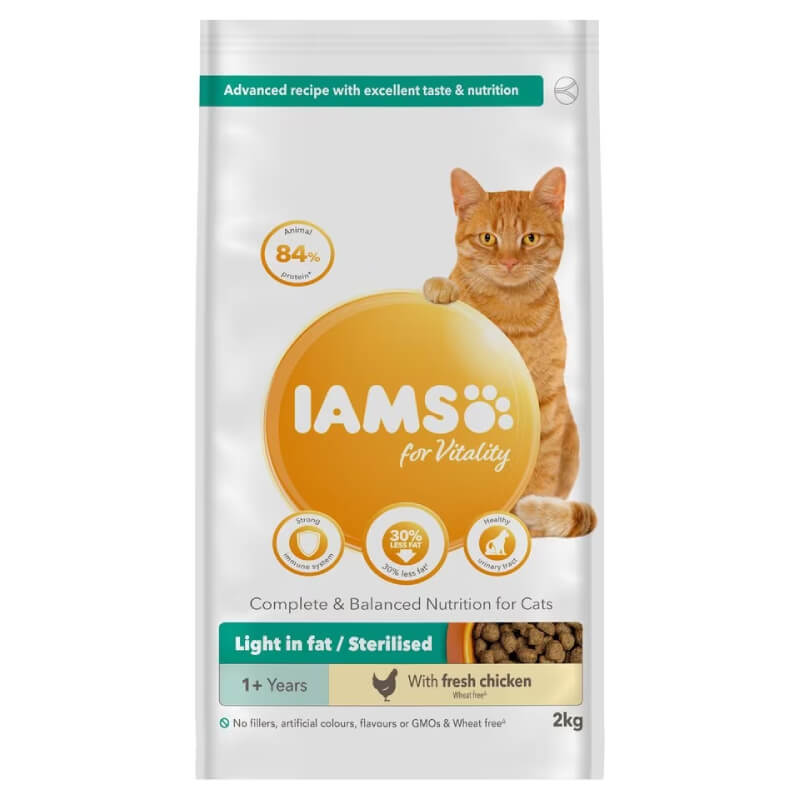 Iams Vitality Adult Cat Food Light Chicken 2kg