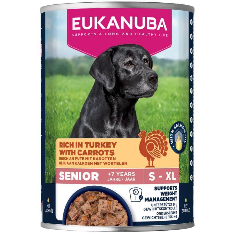 Eukanuba Life Care Senior Turkey &amp; Carrot 6x400g cans for all breeds.
