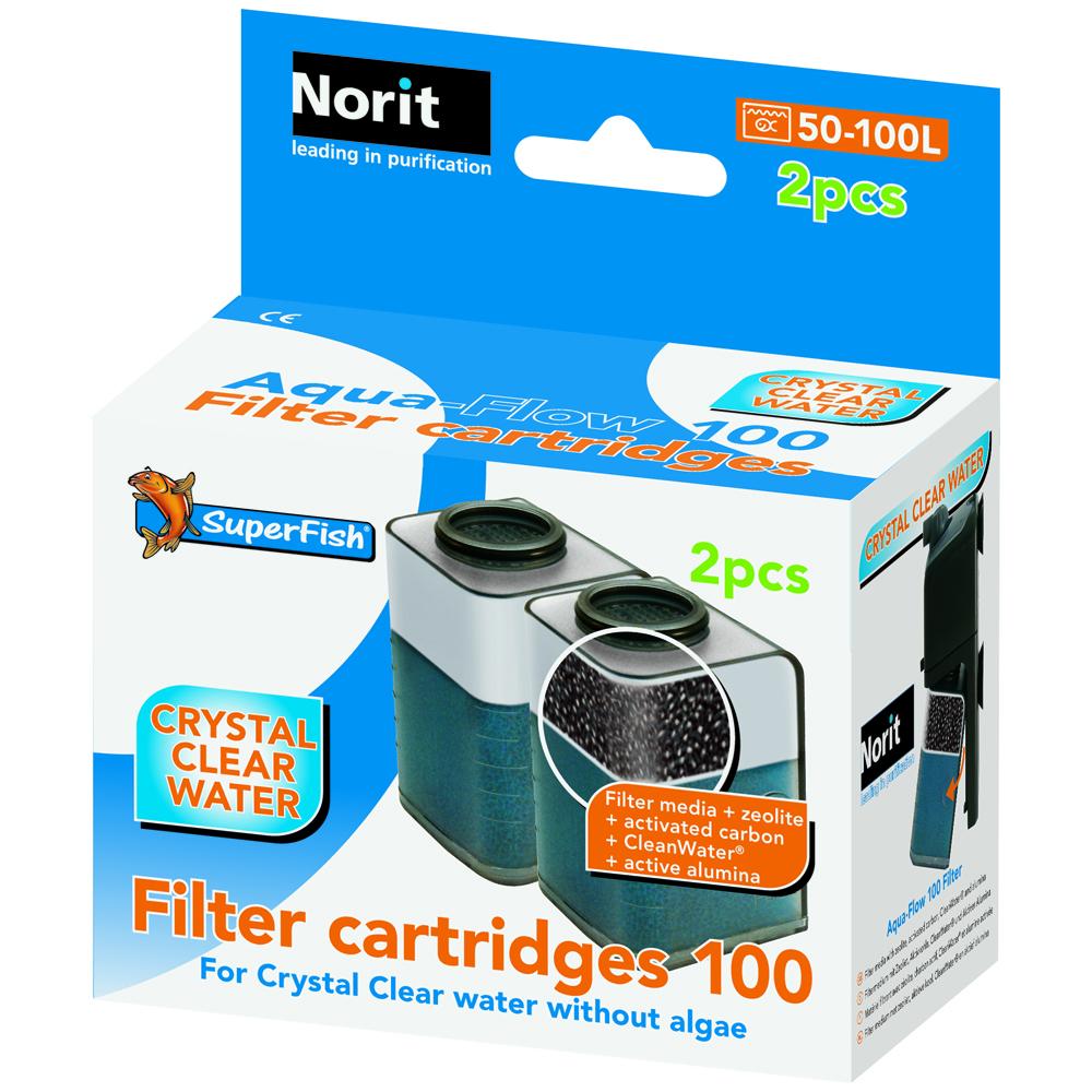Superfish Supafish Aqua Flow Click Cartridges, dual action, 2 pcs for clear aquarium water.