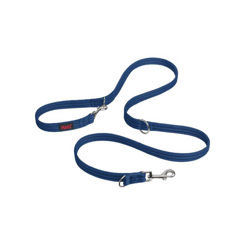 Halti Training Lead Cobalt Blue by Halti with metal clips and rings on a white background.
