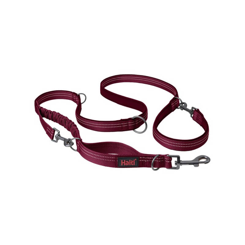 Halti Anatomy Multi Lead Magenta: multifunctional dog lead with metal clips and adjustable design.