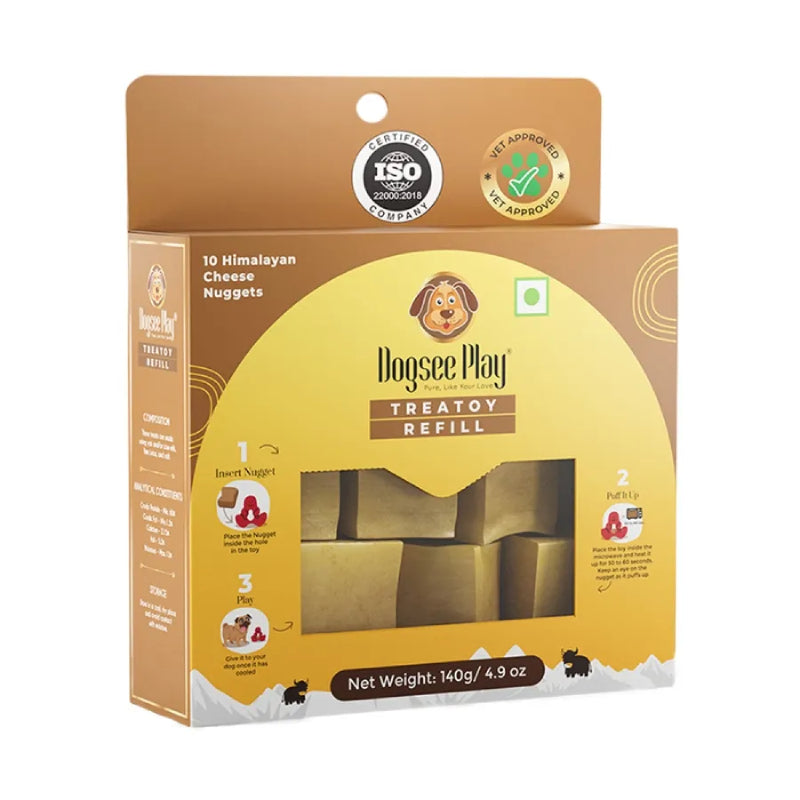 Dogsee Play Refill Himalayan Cheese Nuggets Original 10pk, natural dog treats for dogs.