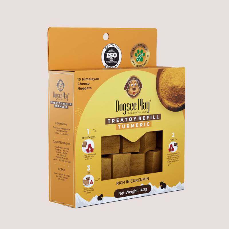 Dogsee Play Refill Himalayan Cheese Nuggets Turmeric 10pk—natural treats for dogs.