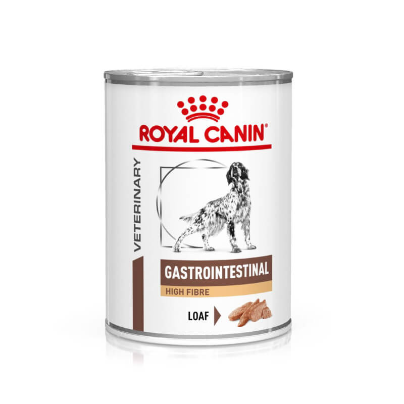 Royal Canin Veterinary Gastrointestinal High Fibre Adult Wet Dog Food Loaf 12x410g.