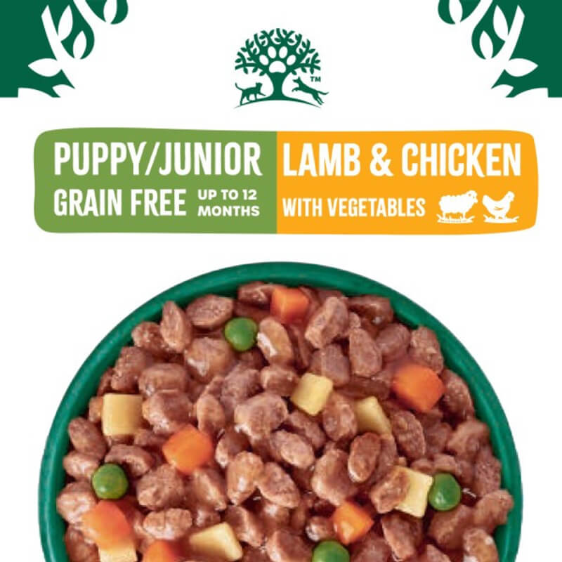 James Wellbeloved GF Puppy Lamb &amp; Chicken in Gravy Pouch 90g—grain free puppy food.