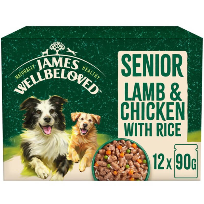 James Wellbeloved Senior Lamb &amp; Chicken in Gravy Dog Pouch, 12x90g.