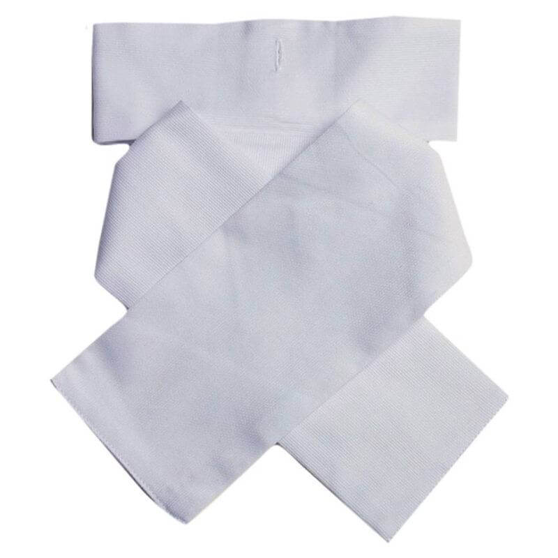 Dublin Ready Tied Stock White Adults Large, X-shaped, shown on a plain background.