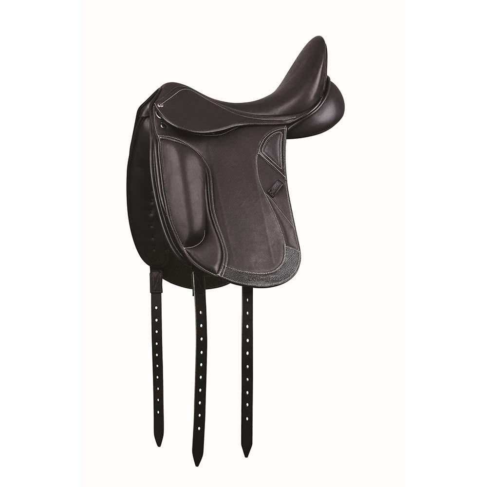 Collegiate Integrity Mono Dressage Saddle by Collegiate with long girth straps and changeable gullet.