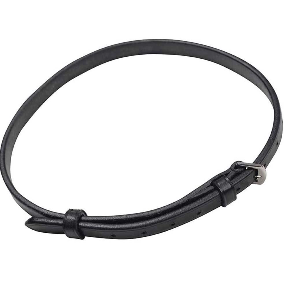 The Collegiate Flash Strap by Collegiate is a black European leather belt with a silver buckle.