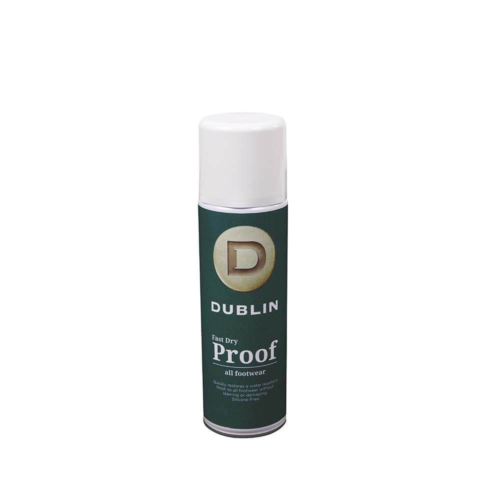 Dublin Fast Dry Proof Spray 300ml for all footwear, with a white cap.