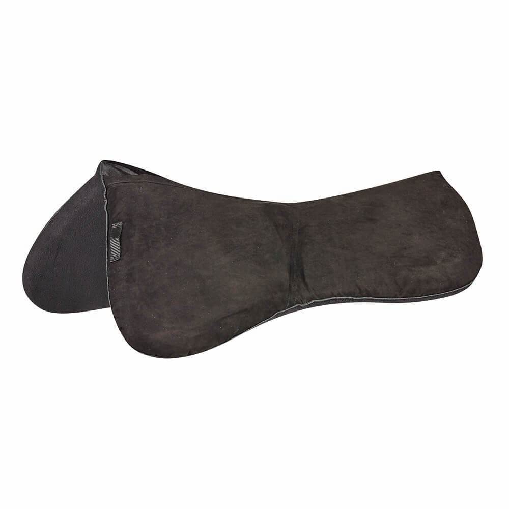 Weatherbeeta Memory Foam Shimmable Half Pad in black with soft texture and raised edges.