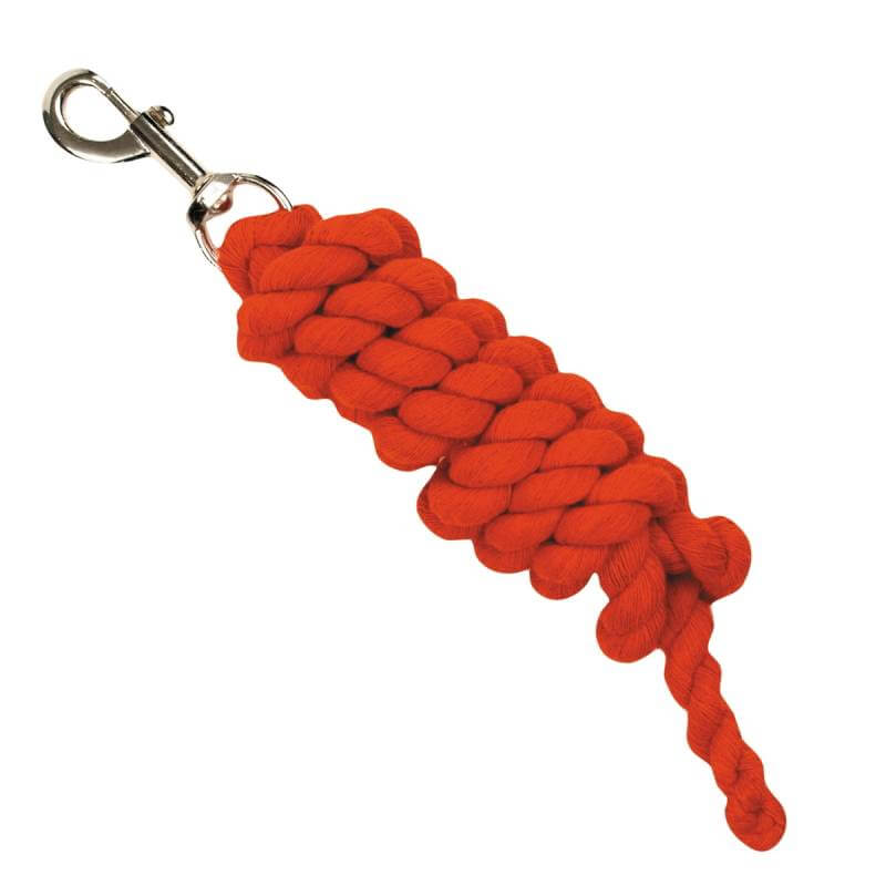 Roma Lead Rope: bright orange cotton with sturdy metal trigger clip, by Roma.