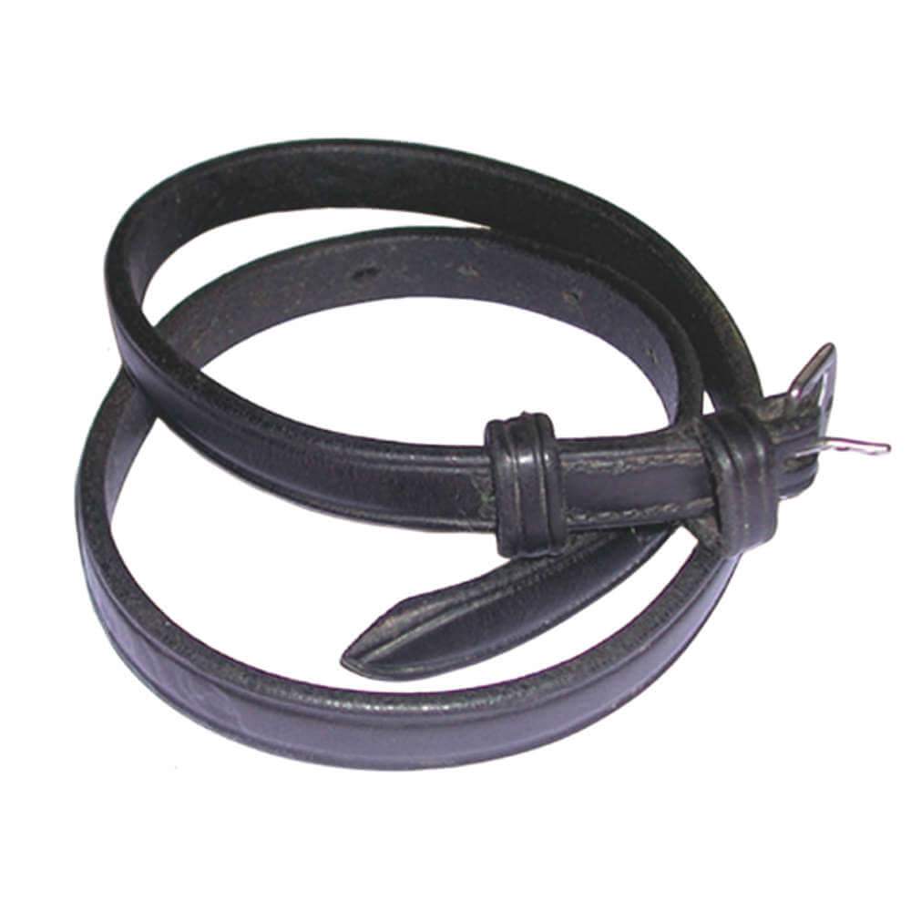 Kincade Flash Strap by Kincade, coiled black with silver buckle on white background.