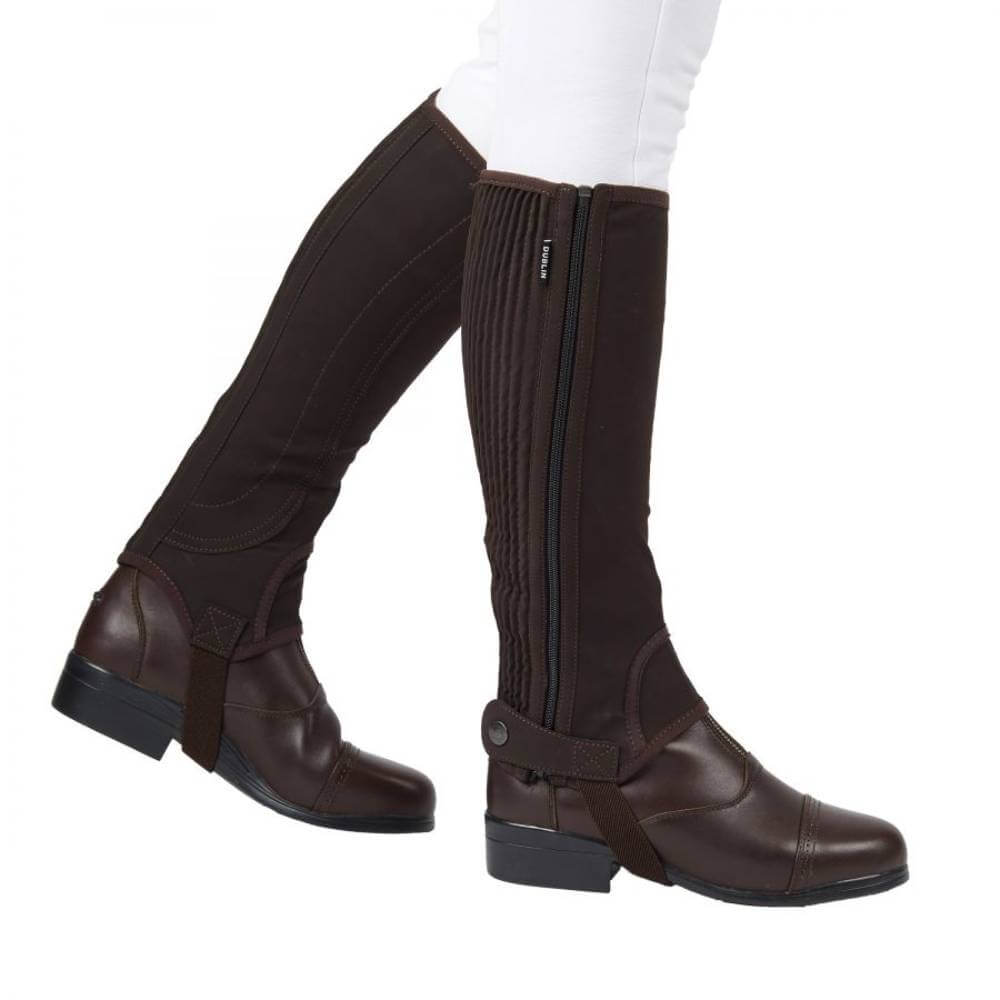 Dublin Easy Care Childs Half Chaps Brown