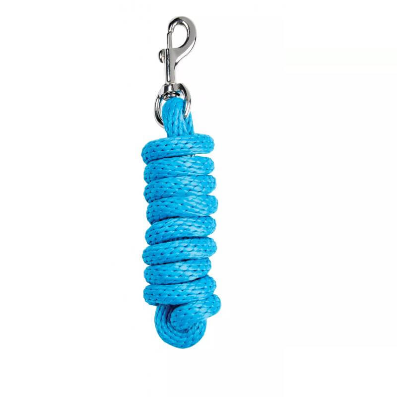 Roma Brights Lead Rope by Roma, blue polypropylene with trigger clip, shown on white background.