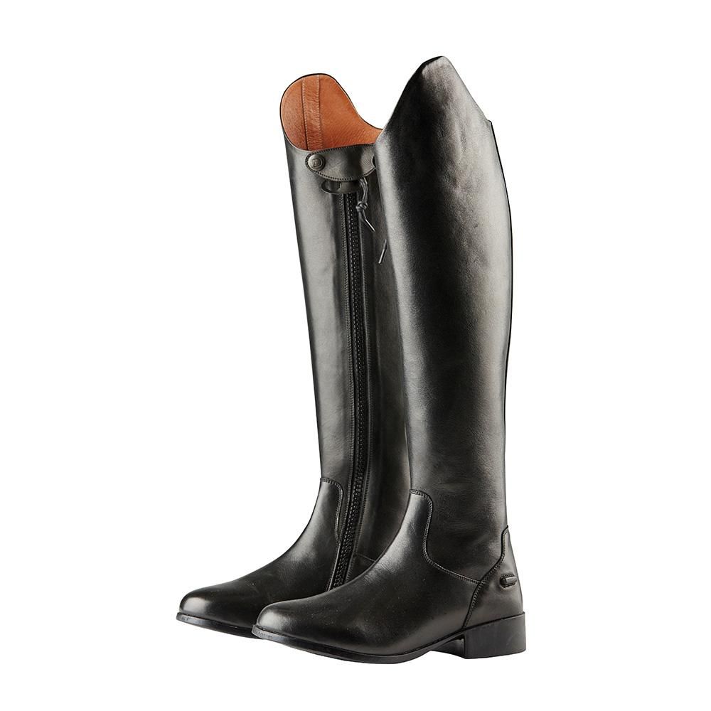 Dublin Galtymore Tall Dress Boots: full grain black leather with side zips and Spanish top.