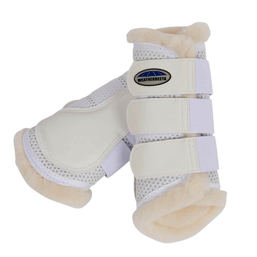 Weatherbeeta Pure Wool Lined Exercise Boots with soft fleece and Velcro straps.