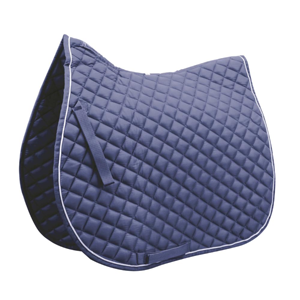 Roma Grand Prix High Wither All Purpose Pad by Roma, quilted blue with white piping for riding.