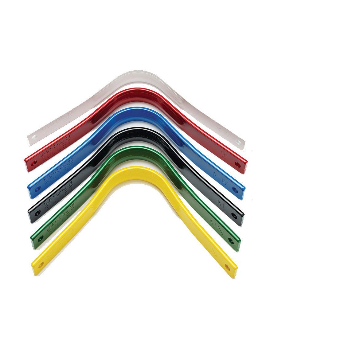 Seven curved strips for the Wintec Bates Easy-Change Gullet, fanned out by Wintec.