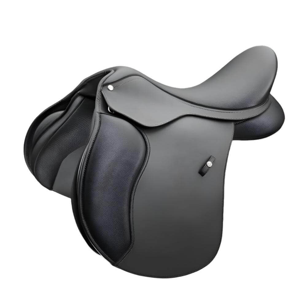 Wintec 500 All Purpose Hart Saddle by Wintec in black leather on a white background.
