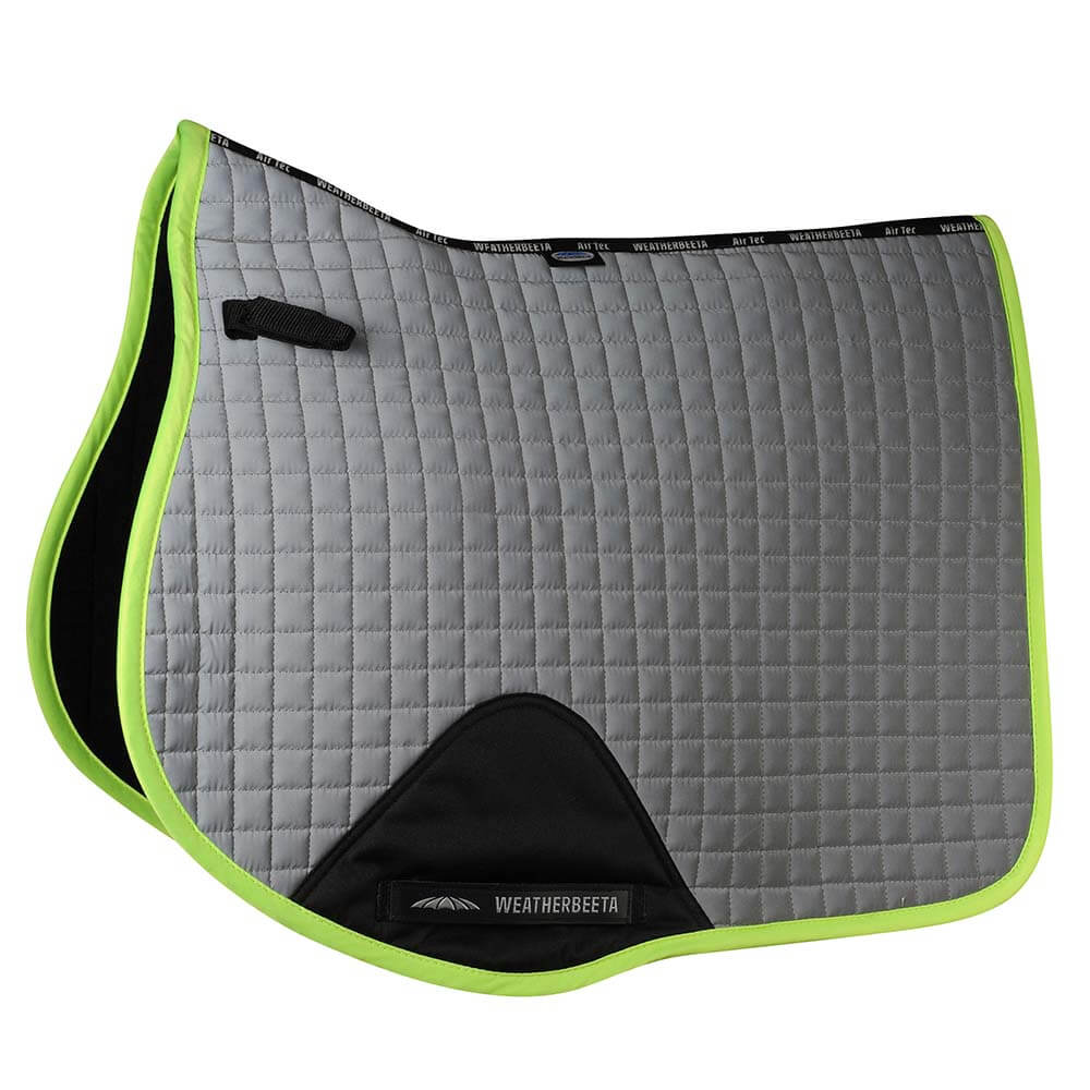 Weatherbeeta Reflective Prime All Purpose Saddle Pad in silver/yellow for high-riding visibility.