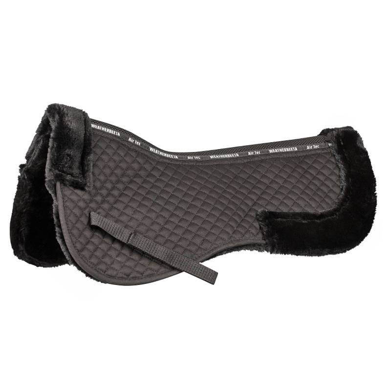 Weatherbeeta Prime Comfy Fleece Half Pad in brown with secure strap for horses.