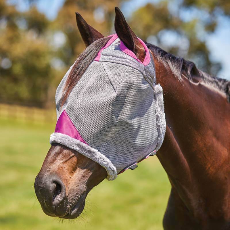 Weatherbeeta Comfitec Deluxe Durable Mesh Mask Grey/Purple-Pet n Pony-Weatherbeeta