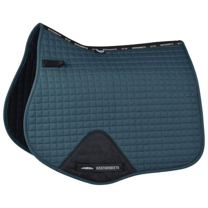 Quilted Weatherbeeta Prime All Purpose Saddle Pad Reflecting Pond with black trim and mesh spine.