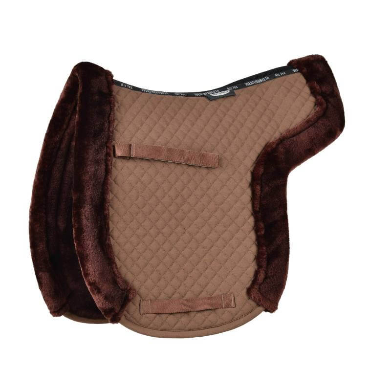 Weatherbeeta Prime Comfy Fleece Numnah Brown, for comfort with dark brown fleece trim.