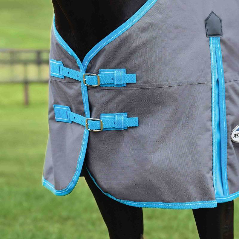 Close-up of a horse in a Weatherbeeta Comfitec Classic Standard Neck Lite Plus blanket.