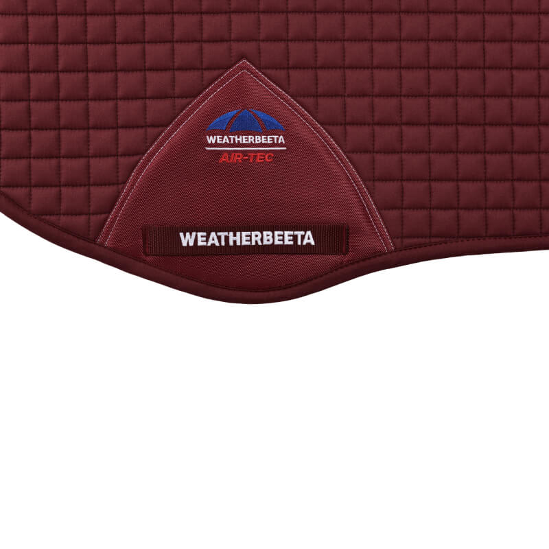 Weatherbeeta Prime Air-Tec All Purpose Saddle Pad in Burgundy with breathable quilted design.