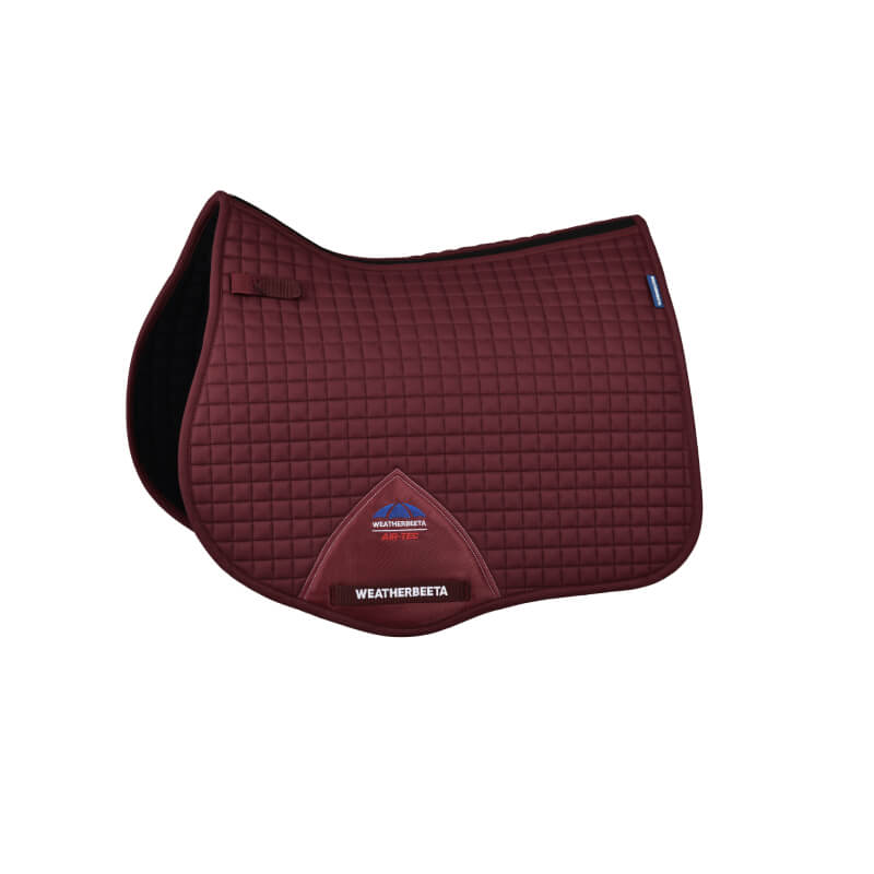 Weatherbeeta Prime Air-Tec All Purpose Saddle Pad in Burgundy with side branding.