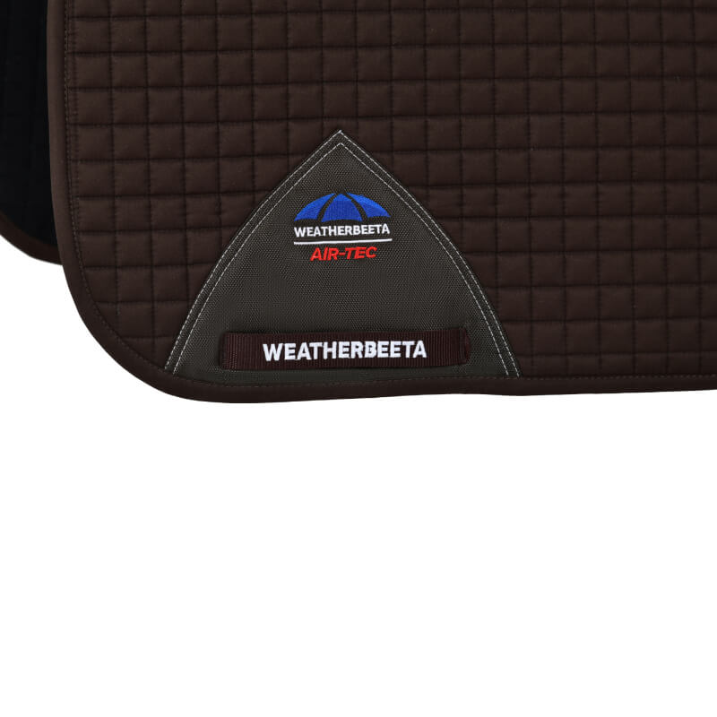 Weatherbeeta Prime Air-Tec Dressage Saddle Pad Chocolate—breathable, stylish, and comfortable.